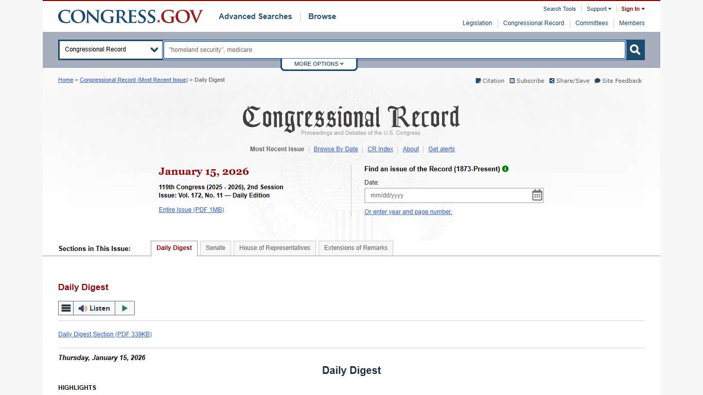 Congressional Record | Congress.gov | Library of Congress